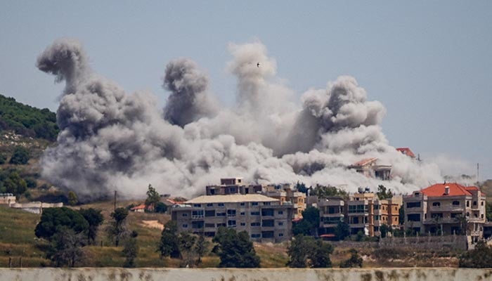 Smoke billows from southern Lebanon, following Israeli strikes, as seen from Nabatieh, Lebanon, June 3, 2026. — Reuters