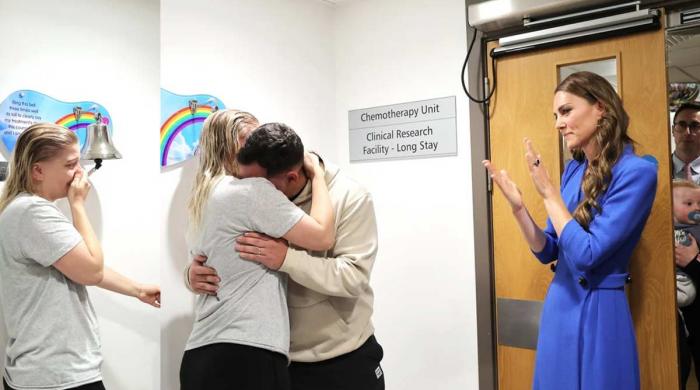 Kate Middleton moves to tears as cancer patient rings bell in emotional moment