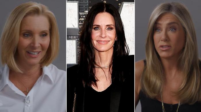 Courteney Cox reacts to Jennifer Aniston and Lisa Kudrow's reunion 