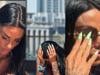 Katie Price looks downcast by the pool as Lee Andrews prison release faces delay