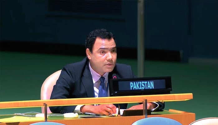 Political Coordinator at the Pakistan Mission Gul Qaiser Sarwani speaks during the UNGA Debate on the Annual Report of the UN Security Council at the UNSC on June 5, 2026. — X/@PakistanUN_NY