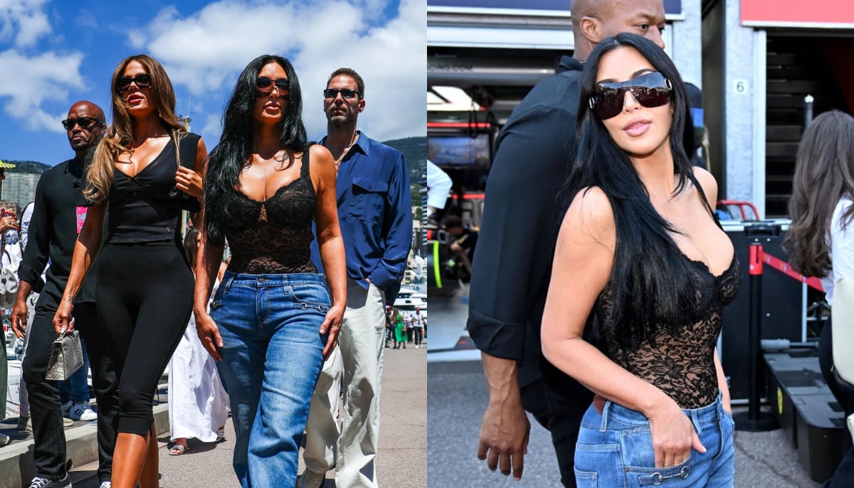 Kim Kardashian cheers on Lewis Hamilton at Monaco Grand Prix