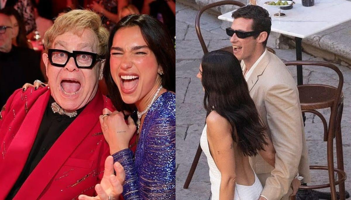 Elton John surprises Dua Lipa, Callum Turner with emotional wedding performance