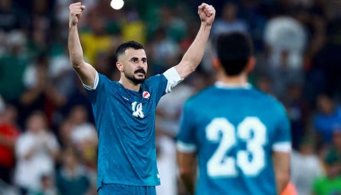 Iraqs Aymen Hussein celebrates scoring their second goal against Bolivia at the Fifa Inter-Confederation Playoffs Final, Estadio Monterrey, Monterrey, Mexico - March 31, 2026. — Reuters