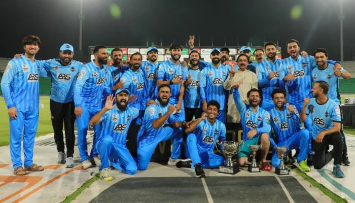 Abbottabad Region team celebrates after winning the National T20 Cup 2026 title by defeating Karachi Region Whites in the grand final at the Gaddafi Stadium in Lahore on 7 June 2026 — PCB