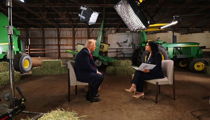 US President Donald Trump pictured with NBCs Meet the Press host Kristen Welker during an interview. — X/@kwelkernbc