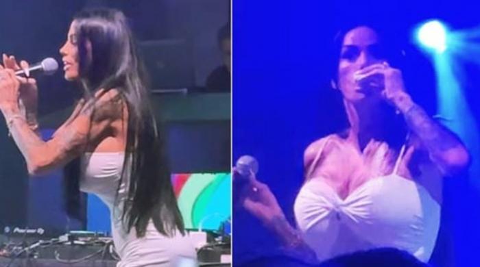Crowd boos as Katie Price asks if she should stay with Lee Andrews