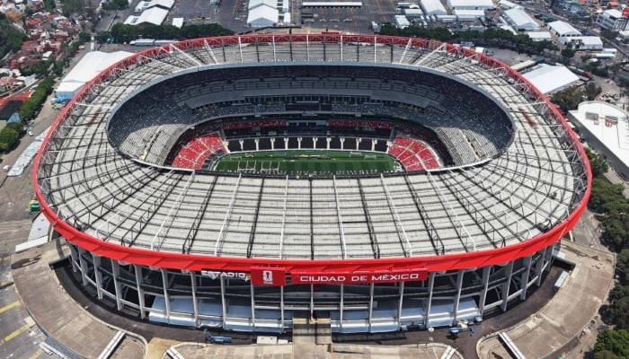 An aerial view shows the Mexico City Stadium, renamed from Azteca Stadium for the FIFA World Cup, in Mexico City on May 28. — AFP