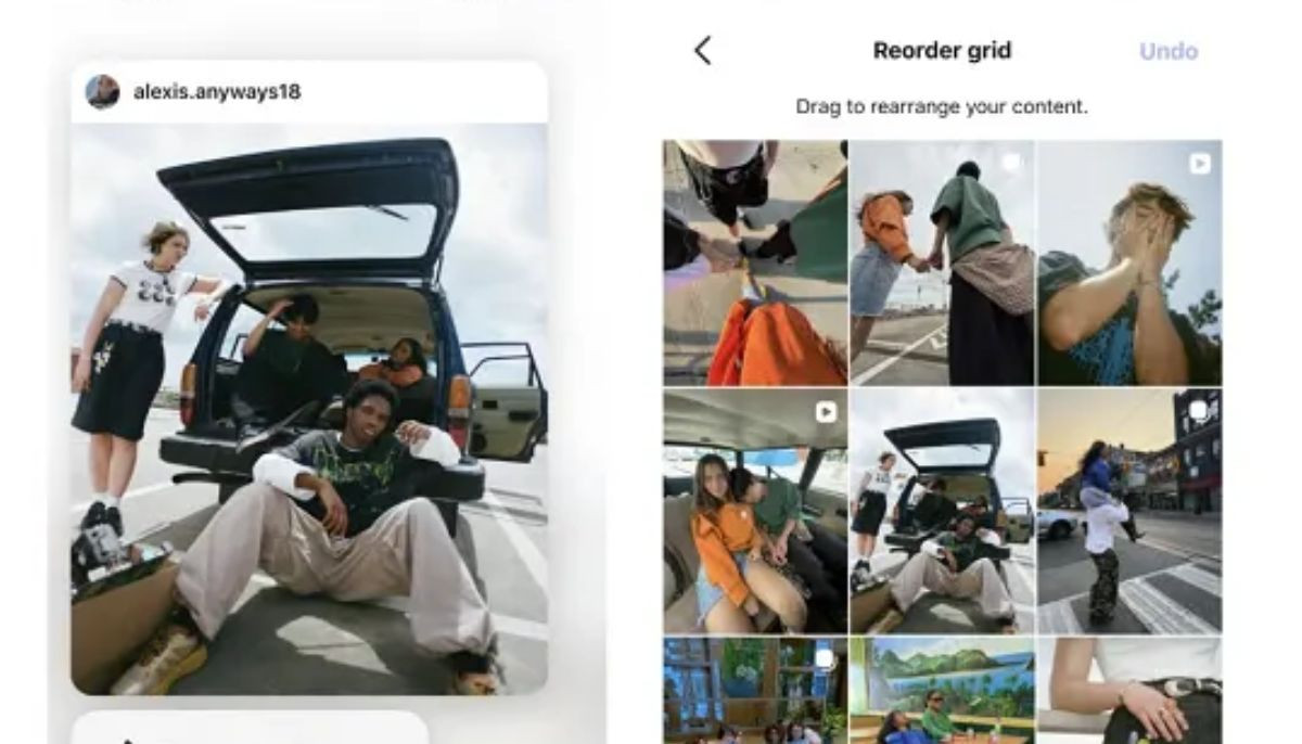 How to rearrange profile grid on Instagram?