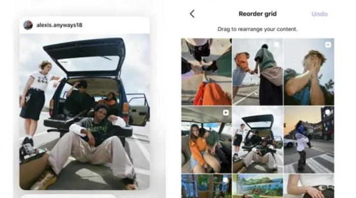 How to rearrange profile grid on Instagram?
