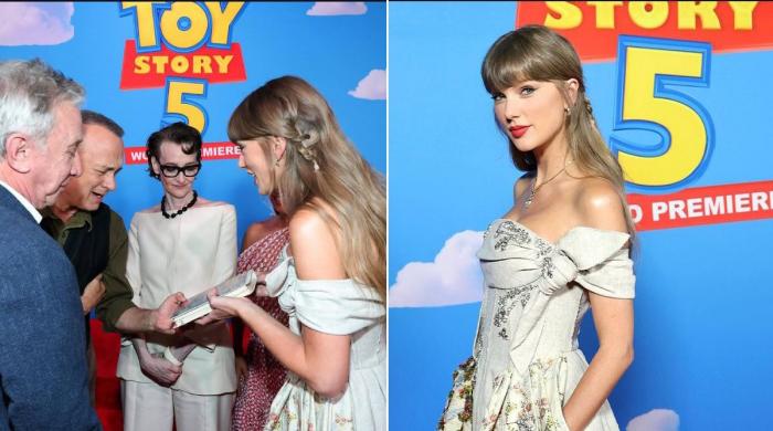 Taylor Swift has relatable fangirl moment at 'Toy Story 5' premiere