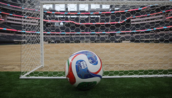 General view of the Pakistan-made Trionda inside SoFi Stadium 30 days before the start of the World Cup Los Angeles, California, US on May 12, 2026. — Reuters