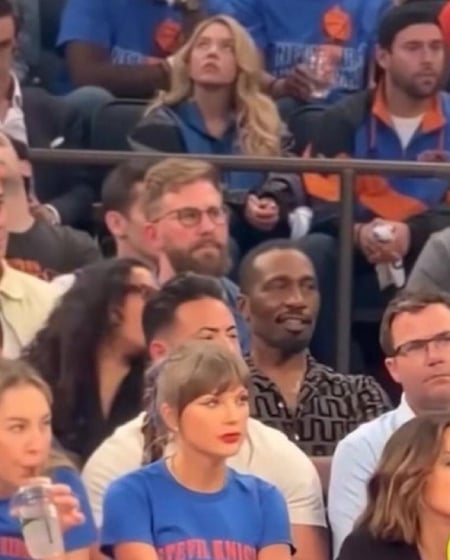 Braun and Sweeney sit six rows behind Taylor Swift