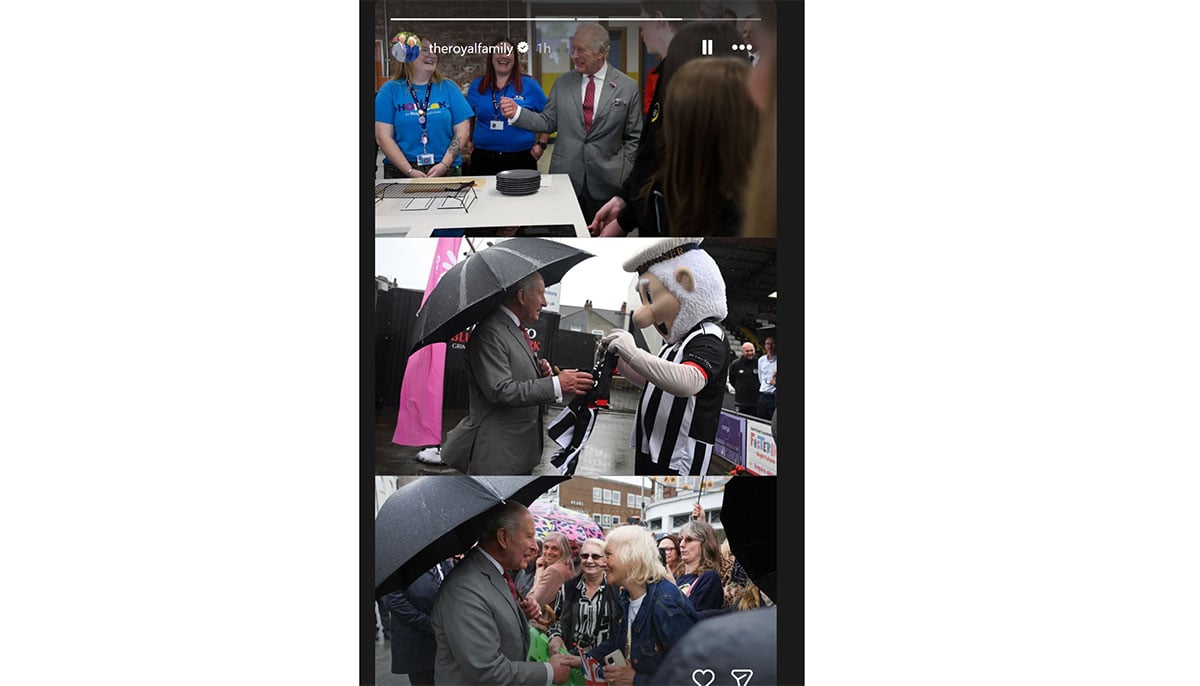 King Charles tells rain-soaked Grimsby crowd to ‘visit the pub