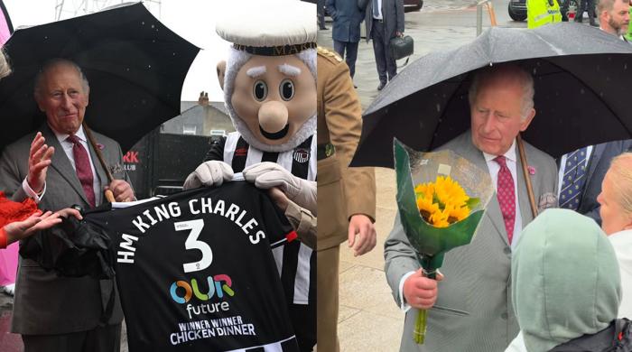 King Charles tells rain-soaked Grimsby crowd to ‘visit the pub'