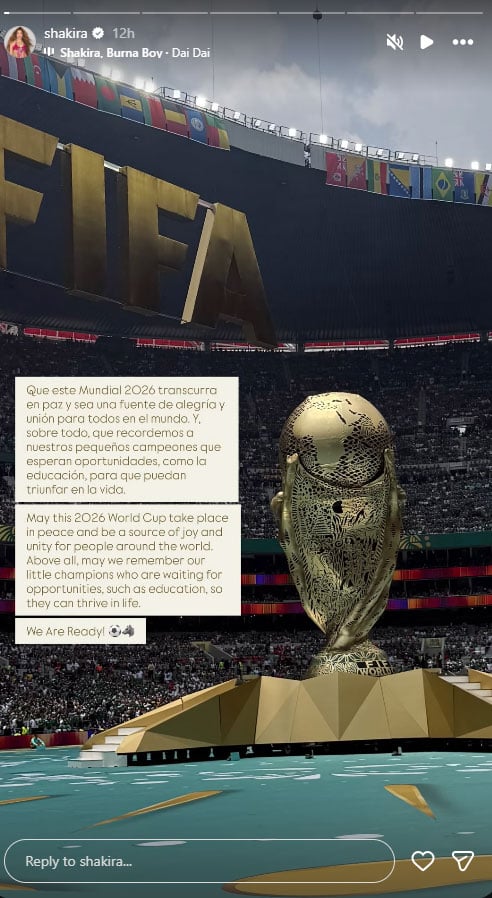 Shakira sends message of hope for little champions amid FIFA 2026 buzz