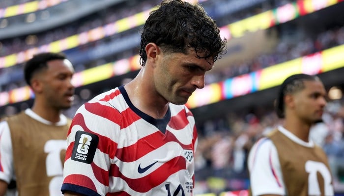 Christian Pulisic #10 of the United States looks on as he walks off at the end of the first half during the Fifa World Cup 2026 Group D match between USA and Paraguay at Los Angeles Stadium on June 12, 2026 in Los Angeles, California, US.  — AFP