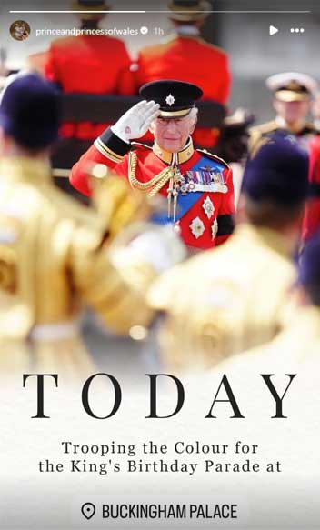 Prince William, Kate arrive with children for Kings birthday parade