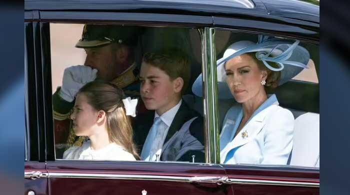 Prince William, Kate arrive with children for King's birthday parade