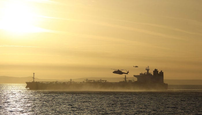 UK Commando force conducting maritime interdiction operations on the CMR Smyrtos sailing under a false Cameroonian flag, in the English Channel off the coast of the United Kingdom. — AFP