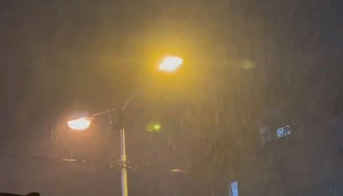 This image shows parts of Karachi receiving rainfall. — Geo News/File