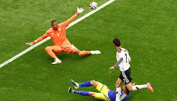 Germanys Kai Havertz scores seventh goal past Curacaos Eloy Room, Houston Stadium, Houston, Texas, US, June 14, 2026. — Reuters