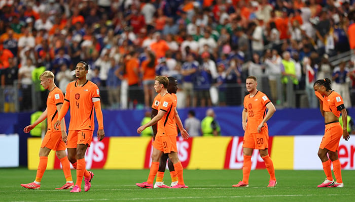 Netherlands Virgil van Dijk and teammates react after the match, Fifa World Cup 2026 – Group F – Netherlands v Japan – Dallas Stadium, Arlington, Texas, US, June 14, 2026. — Reuters