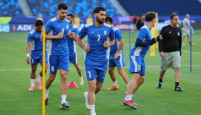 Irans Alireza Jahanbakhsh and Saeid Ezatolahi during training at Carson Sports Park, Carson, California, US, June 14, 2026. — Reuters