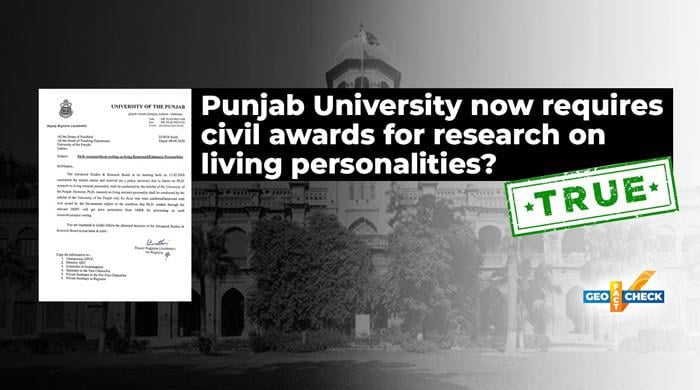 Fact-check: Did Punjab University change its PhD policy on living personalities?