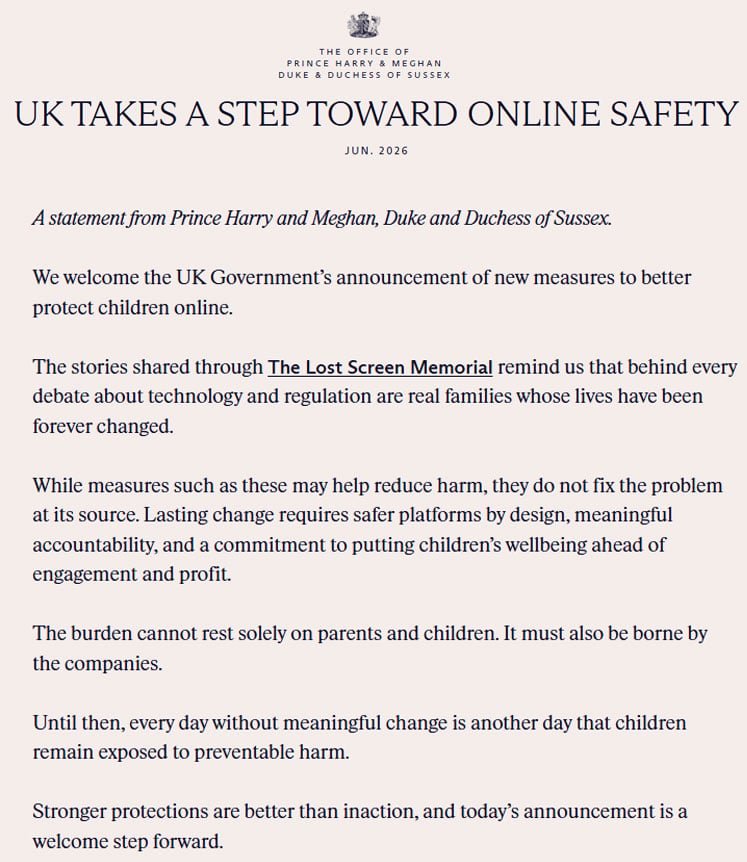 Prince Harry, Meghan issue statement on UK decision: ‘meaningful change