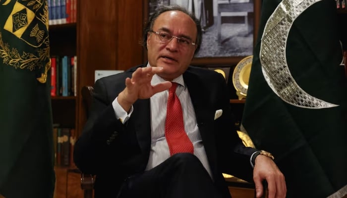Finance Minister Muhammad Aurangzeb speaks during a Reuters interview in Islamabad, June 15, 2026. — Reuters