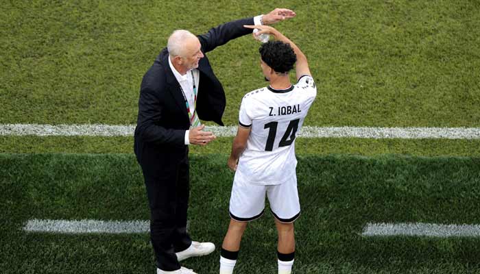 Iraqs Zidane Iqbal is given instructions by Iraq coach Graham Arnold before he is substituted during Group A match between Iraq and Norway in Fifa World Cup 2026 on June 16, 2026. — Reuters