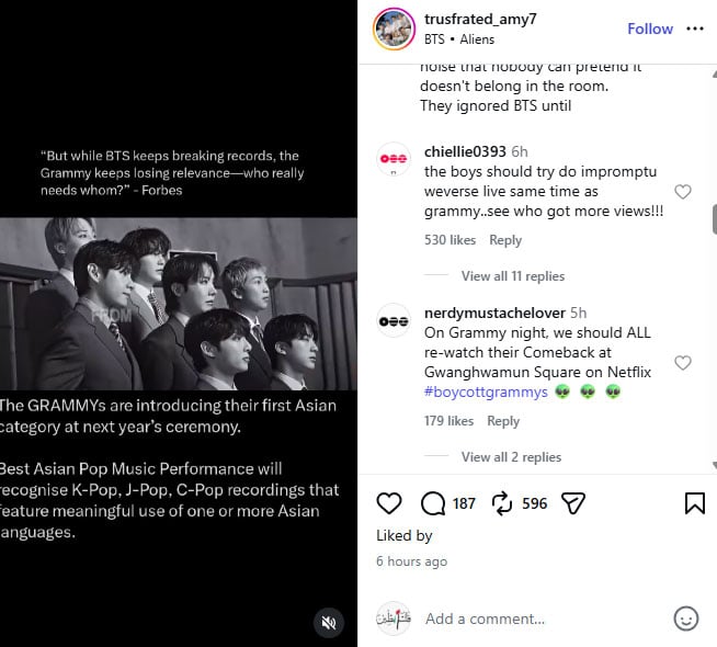 Grammys latest announcement gets scathing reaction
