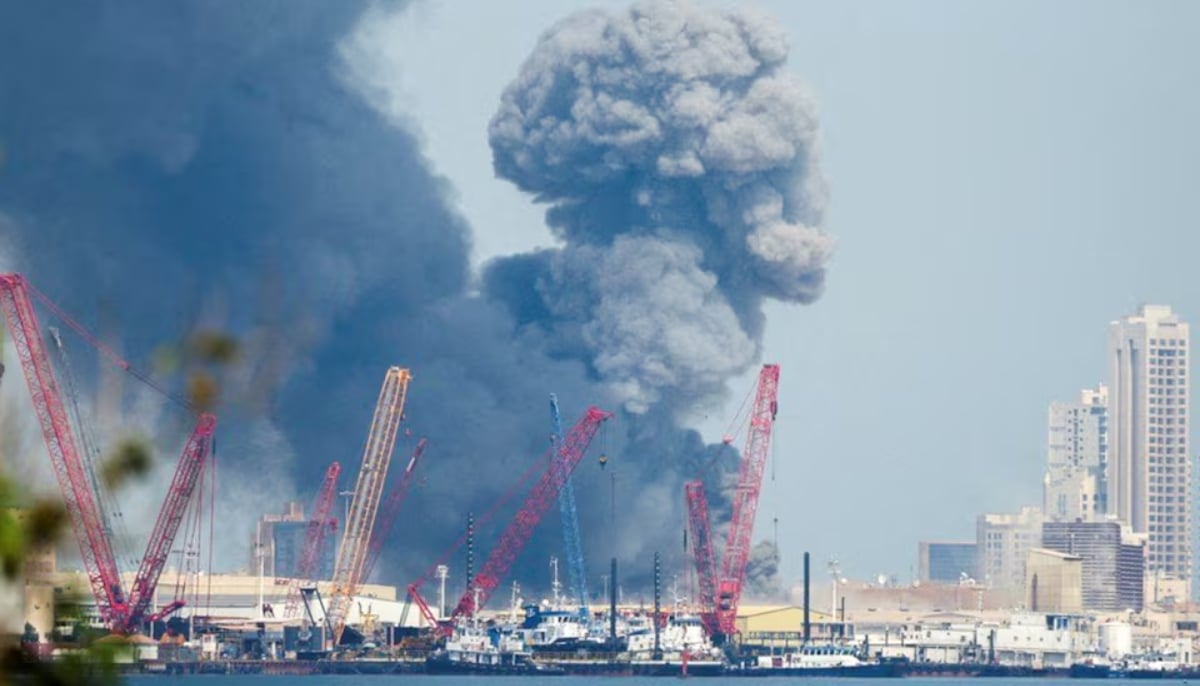 Smoke rises in the sky after blasts were heard in Manama, Bahrain, February 28, 2026. — Reuters