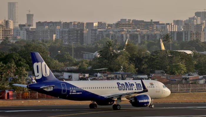 A Go First airline, formerly known as GoAir, Airbus A320-271N passenger aircraft prepares to take off from Chhatrapati Shivaji International Airport in Mumbai, India, May 2, 2023. — Reuters