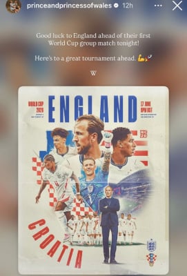 Prince William joins FIFA World Cup frenzy with message for England