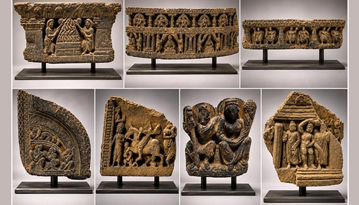 This collage shows ancient artefacts recovered in Italy and returned to Pakistan. — Reporter