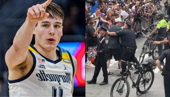 Knicks star Tyler Kolek responds after awkward parade encounter with NYPD goes viral