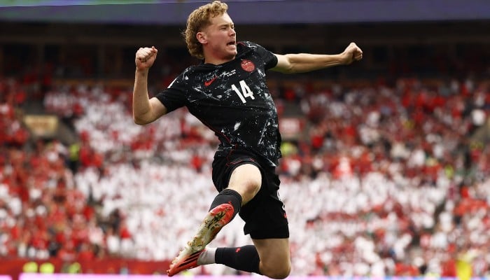 Canadas Jacob Shaffelburg celebrates their fifth goal, an own goal scored by Qatars Mohamed Manai during the Fifa World Cup 2026 Group B match, BC Place, Vancouver, Canada, June 18, 2026. — Reuters