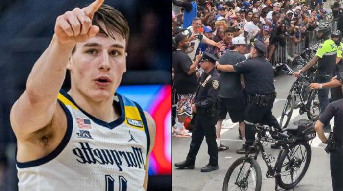 Knicks star Tyler Kolek responds after awkward parade encounter with NYPD goes viral