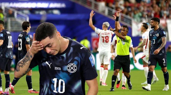 Paraguay's Miguel Almiron becomes first player ever sent off for obscurring mouth