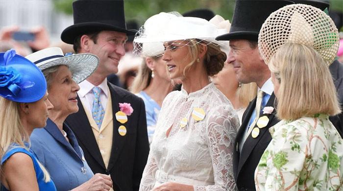 Duchess of Gloucester celebrates cake day at Royal Ascot alongside newlyweds