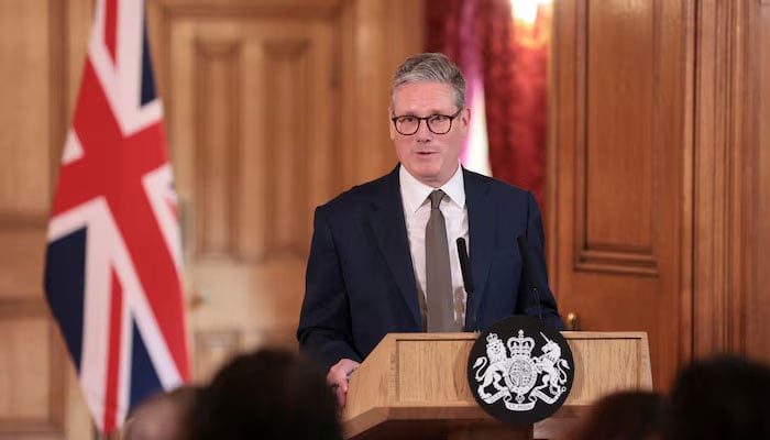 British Prime Minister Keir Starmer delivers a speech, following his first cabinet meeting as Prime Minister, in London, Britain, July 6, 2024. — Reuters