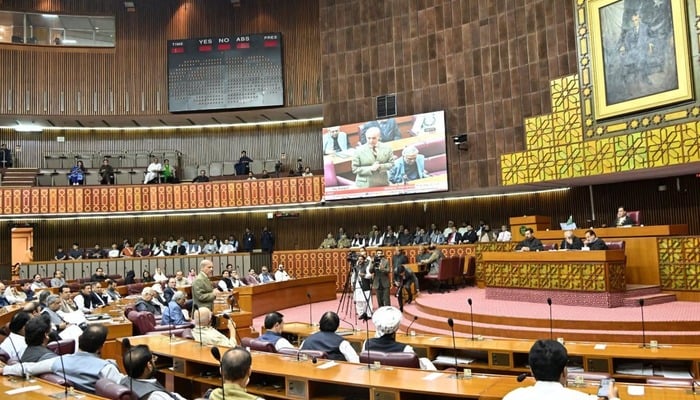 Members of Pakistan’s lower house of parliament attend the National Assembly meeting in Islamabad on June 23, 2026. — Facebook/NAofPakistan