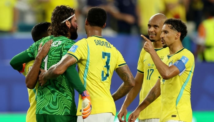 Brazils players celebrate after the match against Scotland in Group C match of Fifa World Cup 2026 at Miami Stadium, Miami Gardens, Florida, US on June 24, 2026. — Reuters