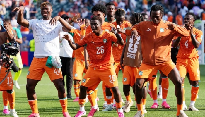 Ivory Coasts Christ Oulai celebrates with teammates after the match against Curacao in the Group E match of the Fifa World Cup 2026 at Philadelphia Stadium, Philadelphia, Pennsylvania, US, on June 25, 2026. — Reuters
