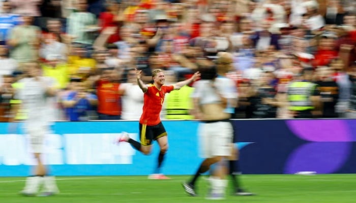 Belgiums Kevin De Bruyne celebrates scoring their third goal during the Fifa World Cup 2026 Group G against New Zealand, BC Place, Vancouver, Canada, June 26, 2026. — Reuters