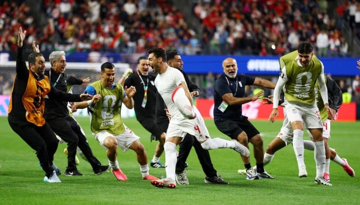 Irans Shoja Khalilzadeh celebrates scoring a goal with teammates that was later disallowed during the  Fifa World Cup 2026 Group G match against Egypt, Seattle Stadium, Seattle, Washington, US, June 26, 2026. — Reuters