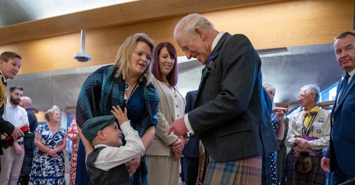 Little girl steals hearts during King Charles royal day in Scotland