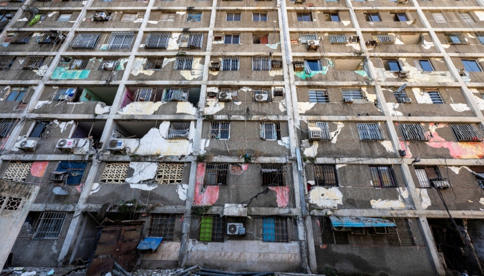 A damaged building is pictured in Catia La Mar, La Guaira state, Venezuela, on June 29, 2026. — Reuters